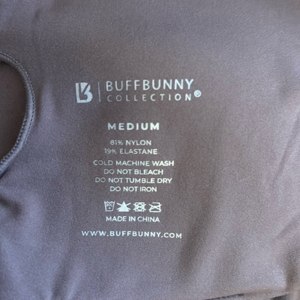 BuffBunny double twist sports bra, Mocha Berry, M. Brand new with tags.